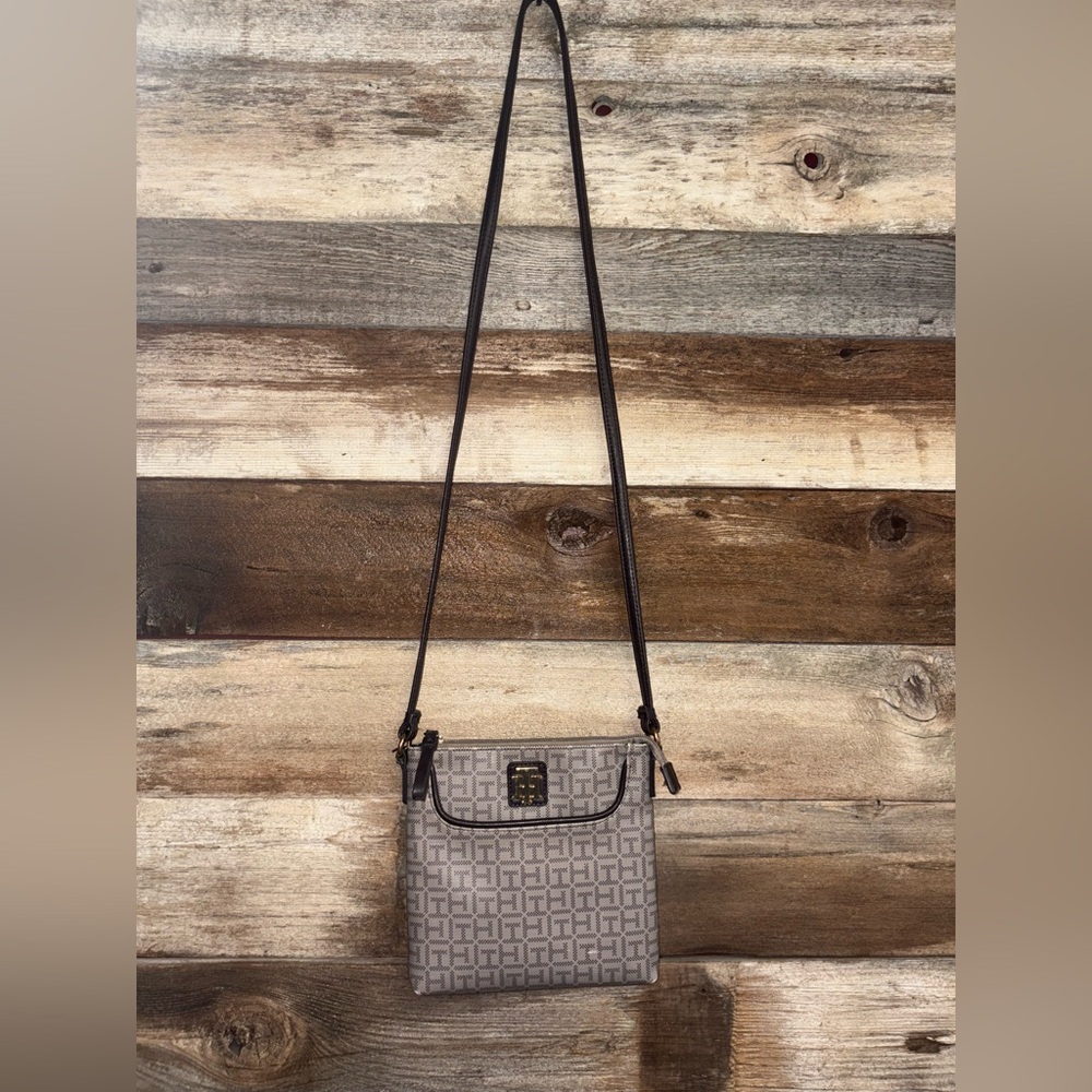 Women's Tommy Hilfiger Monogram Front Pocket Crossbody Shoulder Bag Purse